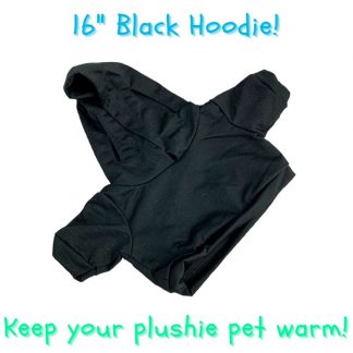 16" Plush Black Hoodie